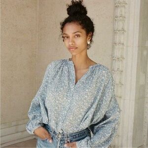 Doen Jane Blouse China Blue Mini Earl Floral